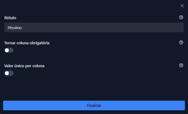 Simulação de adição de Coluna.