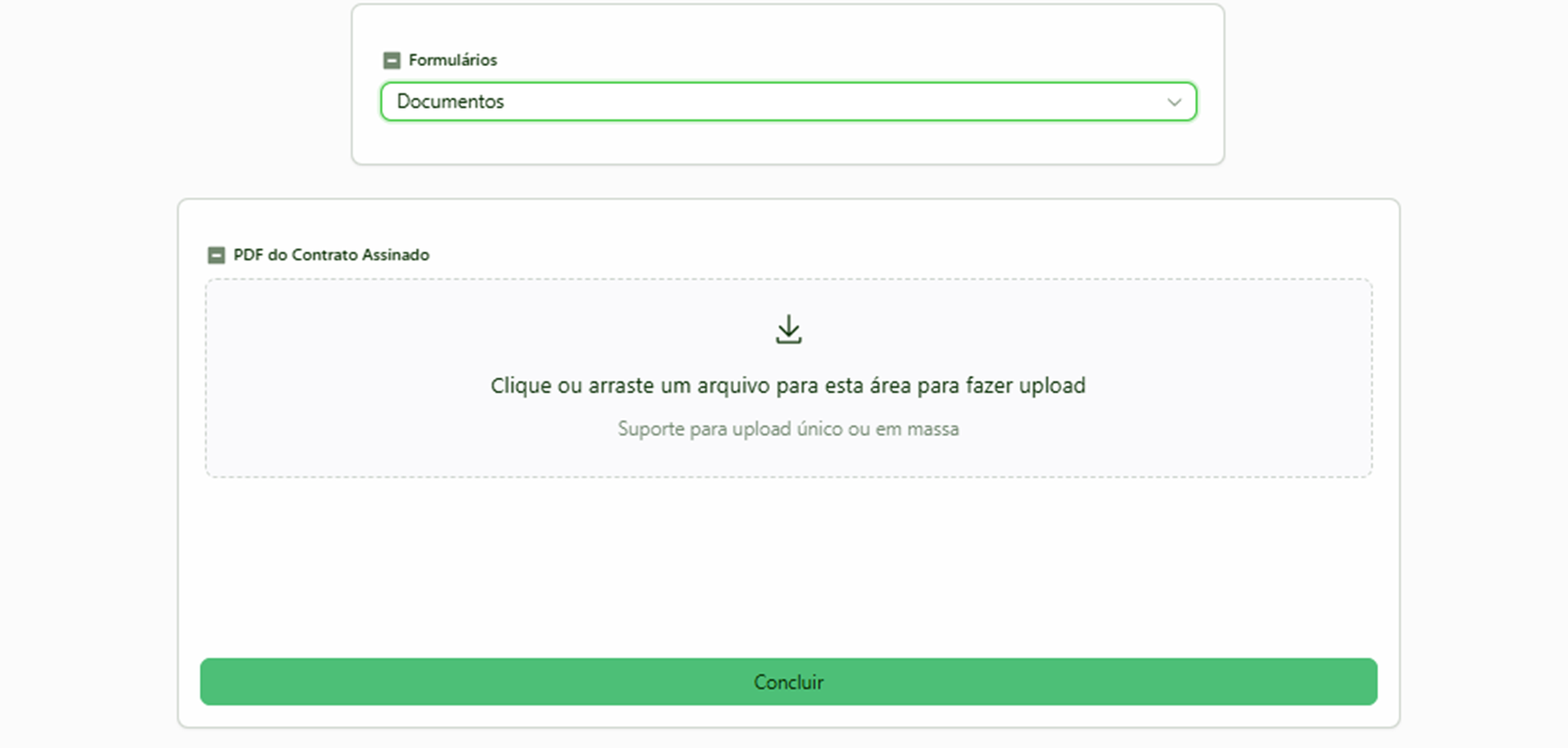 Visualização do campo PDF
